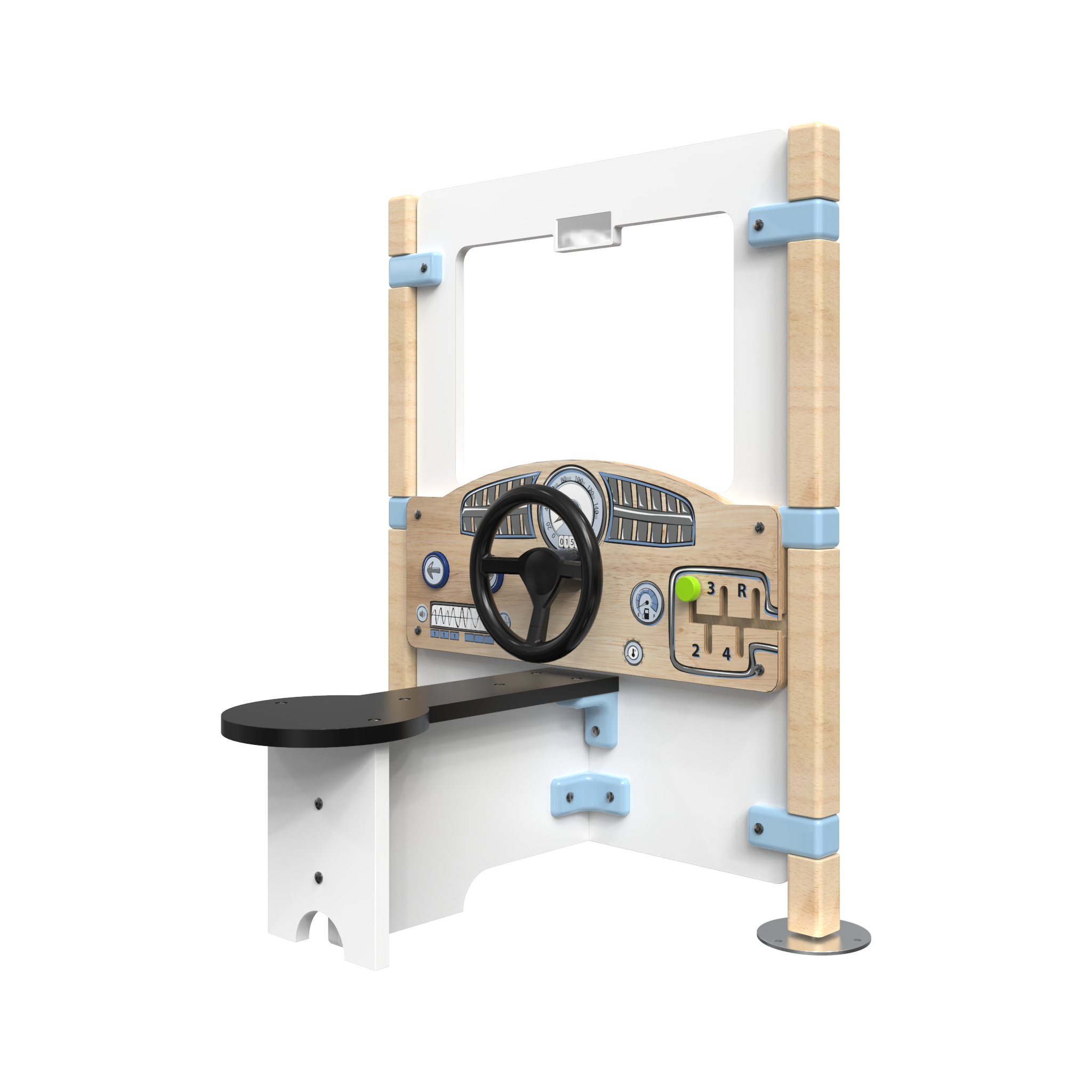 Hekwerk Dashboard is een speelpaneel met daarop een dashboard en stuur | IKC Hekwerken