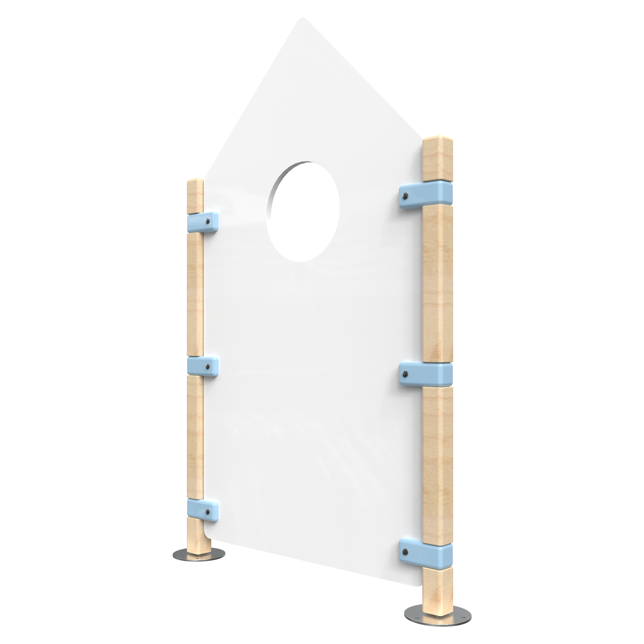 Hekwerk in de vorm van een huis voor kinderhoek | IKC Hekwerken