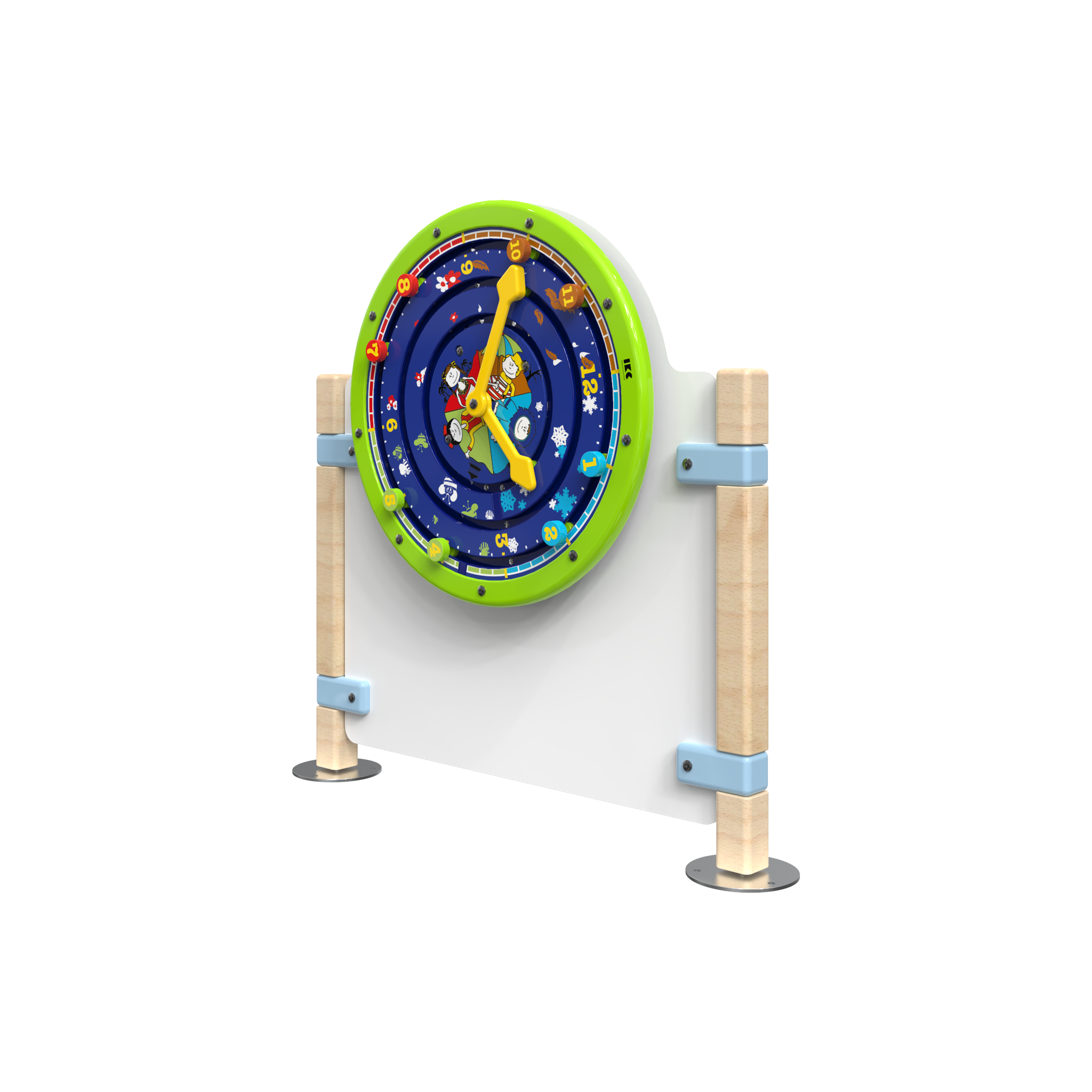 Laag hekwerk voor kinderhoek met een speelwiel wandspel | IKC Hekwerken