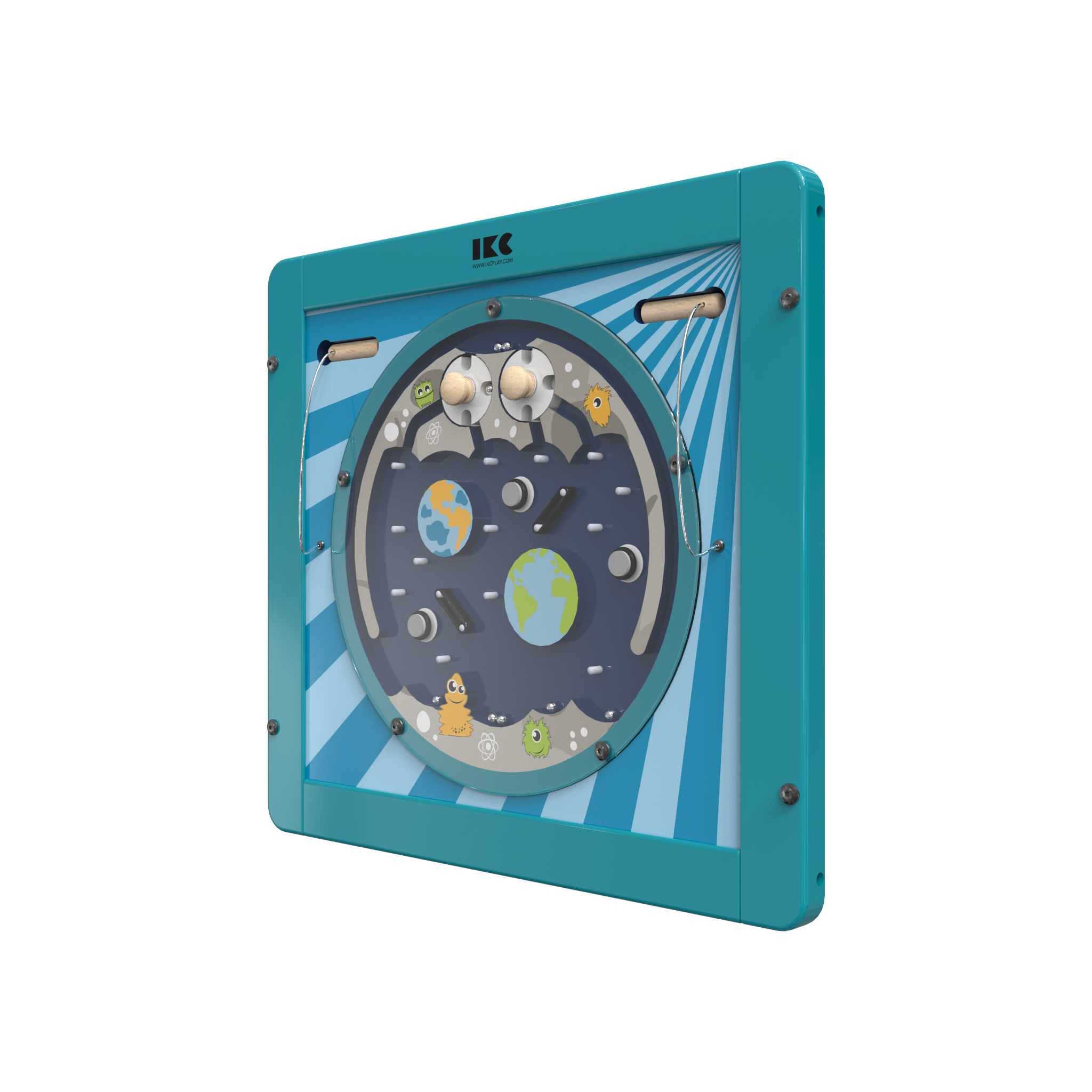 Gebruik de magneten en de draaischijven om de ballen te verplaatsen | IKC wandspellen