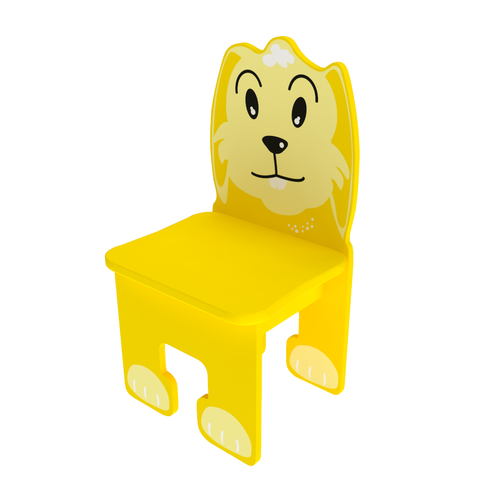 Houten zitmeubel voor kinderen voor in een dieren thema kinderhoek of wachtruimte in de vorm van een konijn | IKC kindermeubels