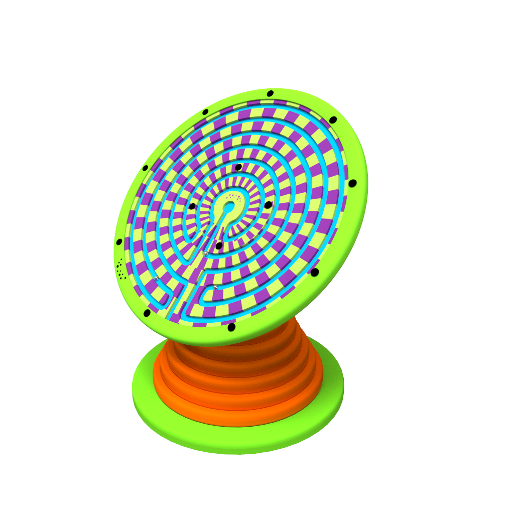 Speelsysteem voor in de kinderhoek draai het speelsysteem om de bal door het doolhof te leiden | IKC speelsystemen