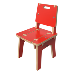 Rode houten stoel voor kinderen | IKC Kindermeubels