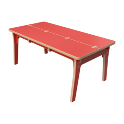 Houten tafel voor kinderen rood | IKC Kindermeubels