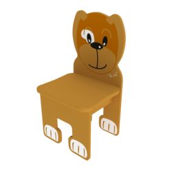 Houten stoel voor kinderen in een kinderhoek met een dieren thema in de vorm van een hond | IKC Kindermeubels