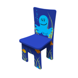 Houten zitmeubel voor kinderen met de uitstraling van een octopus voor een dieren zee thema kinderhoek of wachtruimte | IKC kindermeubels