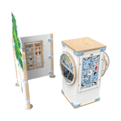 ingerichte kinderhoek met speelelementen 